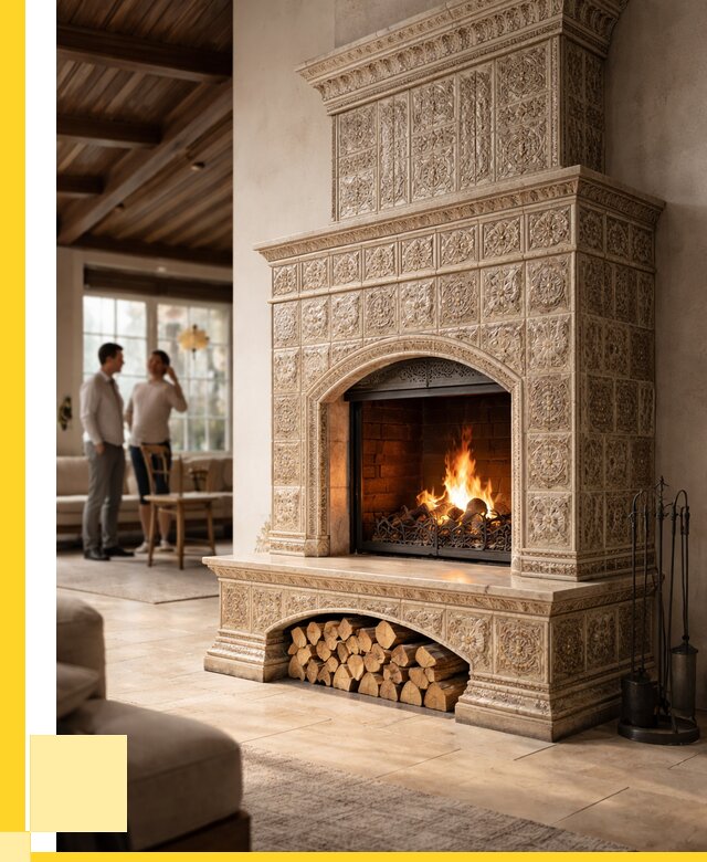 Купить изразцовый камин в Орле от 253100 р. | ЭриданОрл