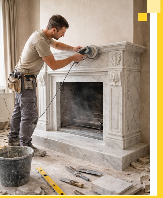 Изготовление и установка мраморных каминов в Орле под ключ