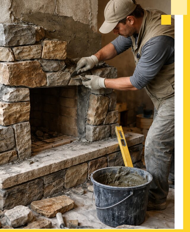 Изготовление и установка каменных каминов под ключ в Орле