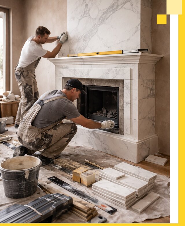 Отделка каминов в Орле качественные облицовочные работы