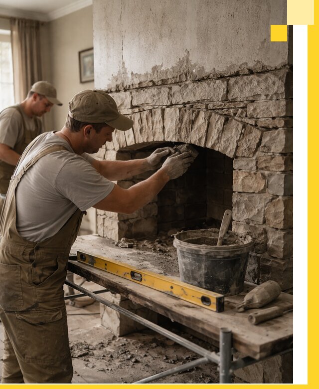 Изготовление каминов под ключ в Орле, монтаж и отделка