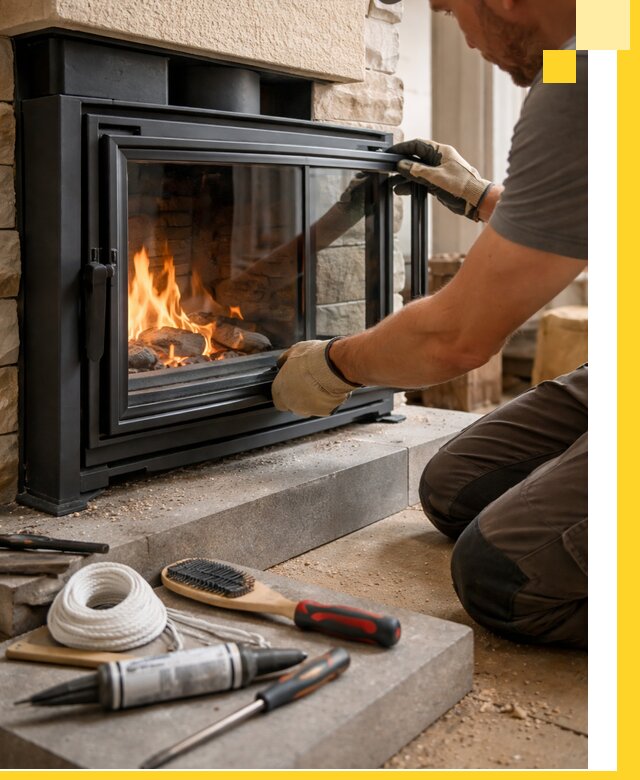 Производство, монтаж и доставка каминов со стеклом в Орле