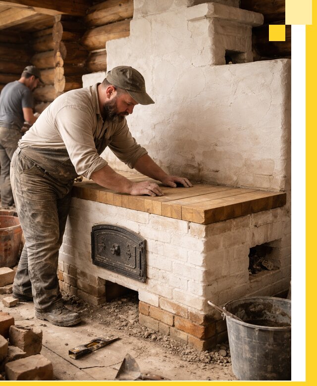 Проектирование и установка русской печи с лежанкой в Орле