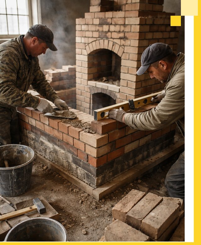 Изготовление и монтаж печей и каминов из кирпича в Орле