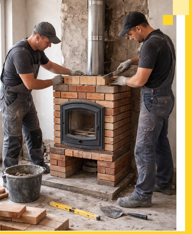 Монтаж печи камина под ключ в Орле с гарантией и пусконаладкой