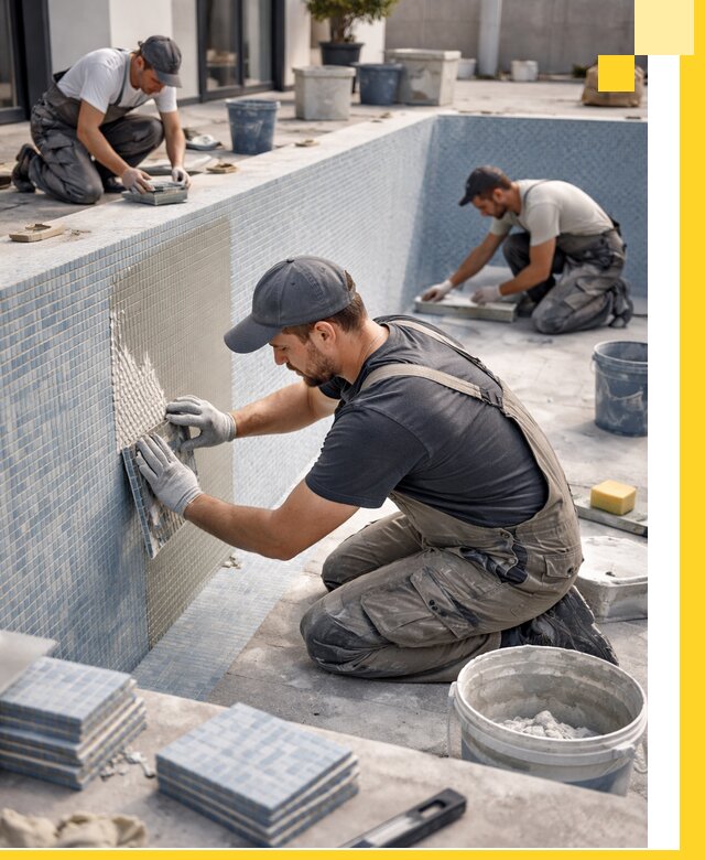 Облицовка бассейнов в Орле плитка мозаика гидроизоляция