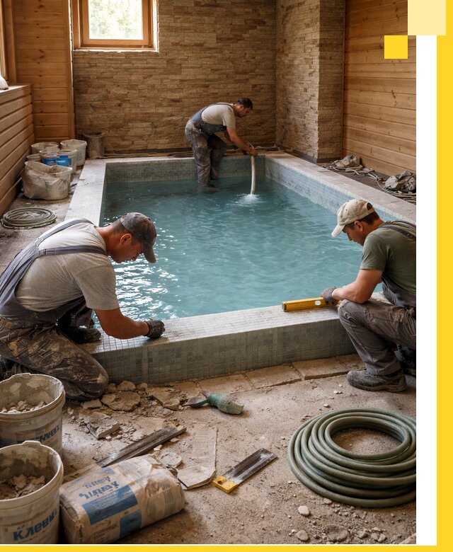 Проектирование и строительство бассейнов для бани в Орле