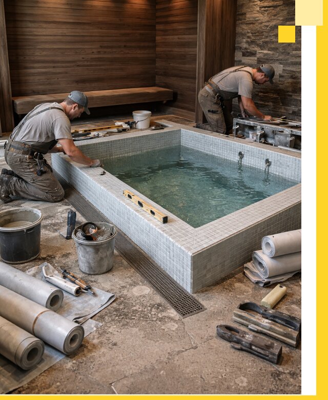 Установка и строительство бассейнов для сауны в Орле