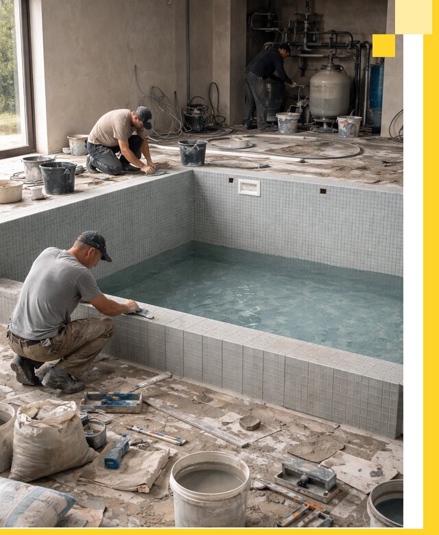 Строительство и монтаж бассейнов в помещении в Орле