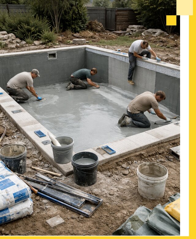 Изготовление и монтаж чаши бассейна под ключ в Орле