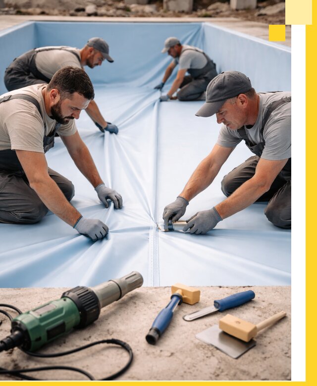 ПВХ пленка для бассейнов с монтажом и гарантией в Орле