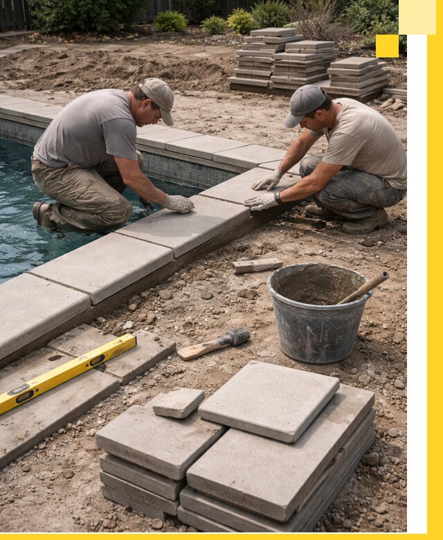 Установка и изготовление копингового камня для бассейнов в Орле