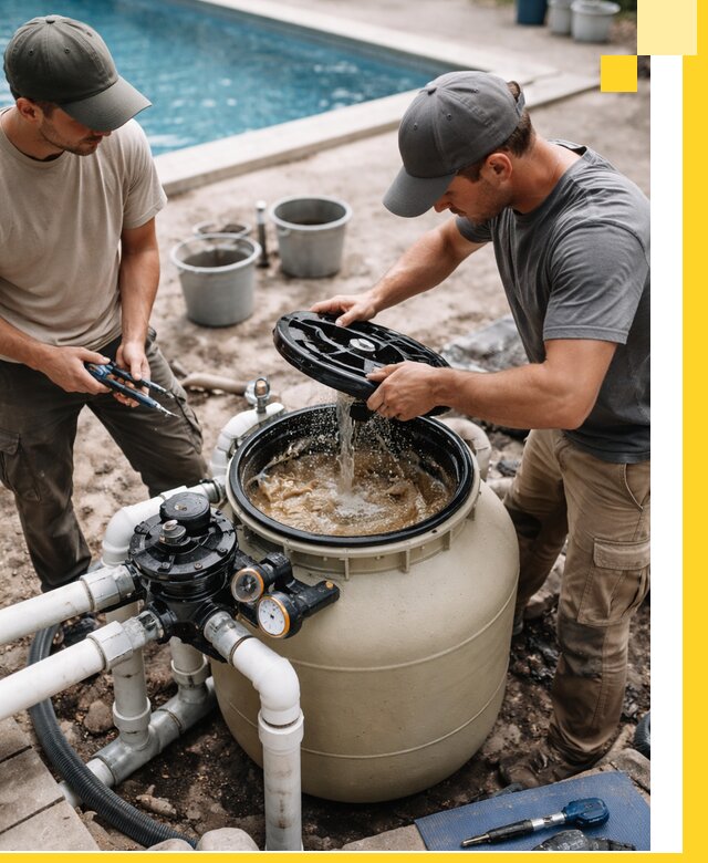 Установка и обслуживание песочных фильтров для бассейнов в Орле