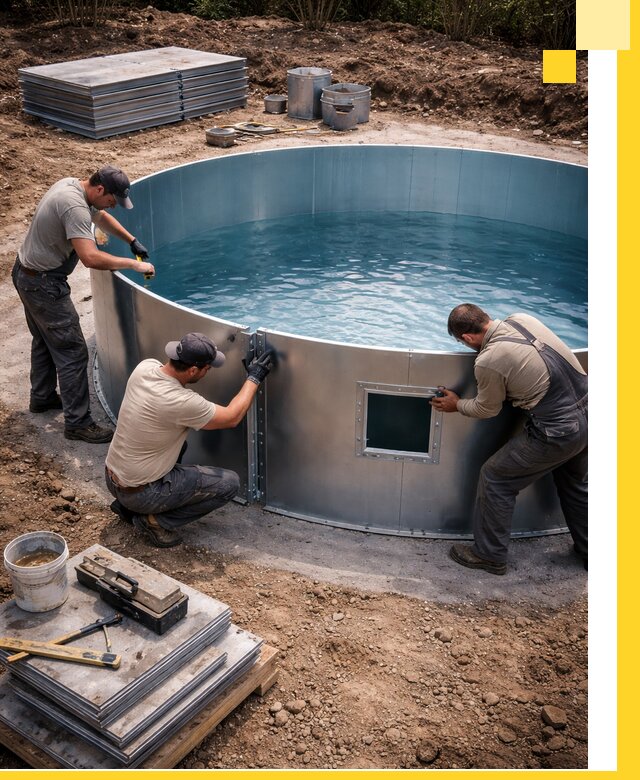 Круглые бассейны под ключ в Орле проектирование и монтаж