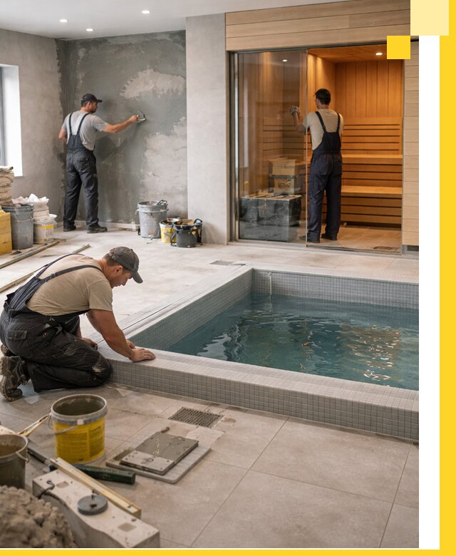 Проектирование и строительство сауны с бассейном в Орле