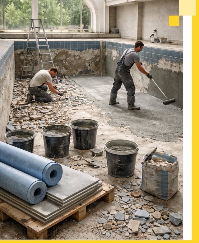 Реконструкция бассейнов в Орле: ремонт, гидроизоляция