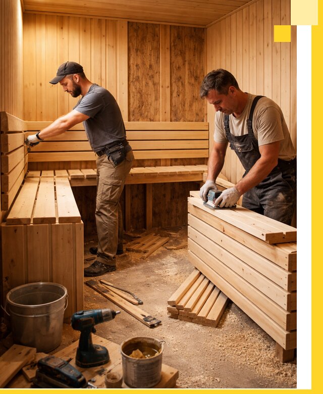 Профессиональный комплексный ремонт саун под ключ в Орле