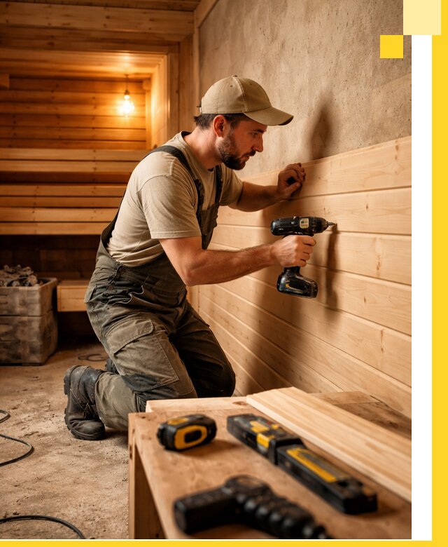 Профессиональная внутренняя отделка бани в Орле под ключ