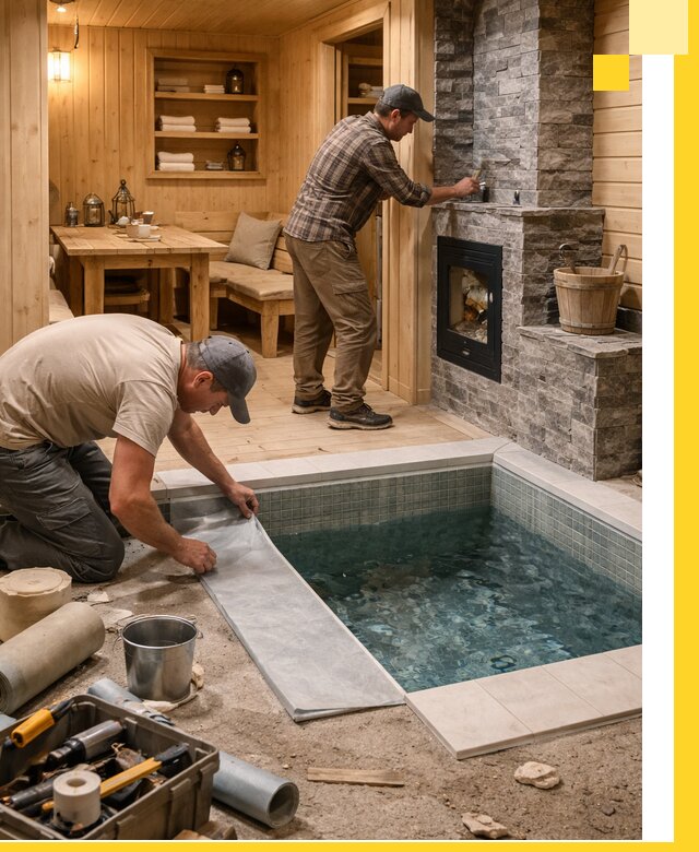 Строительство бань с комнатой отдыха под ключ в Орле