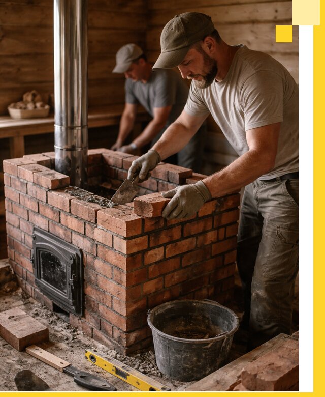 Кирпичные печи для бани под ключ в Орле, проект и монтаж