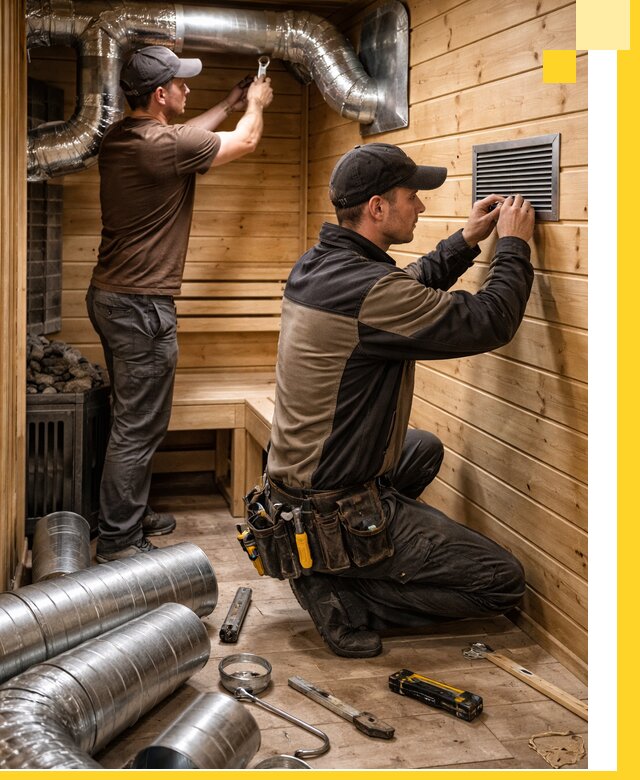 Проектирование и монтаж вентиляции бани в Орле под ключ