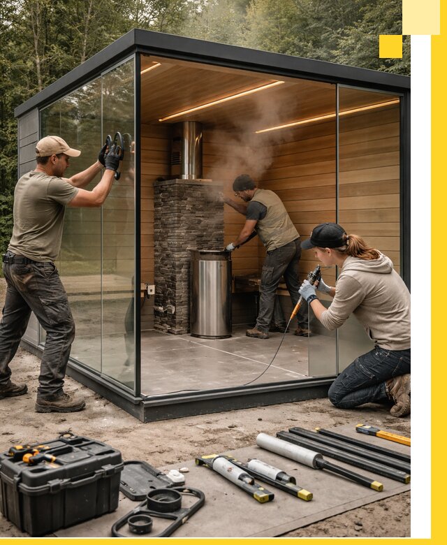 Проектирование и строительство стеклянных бань в Орле