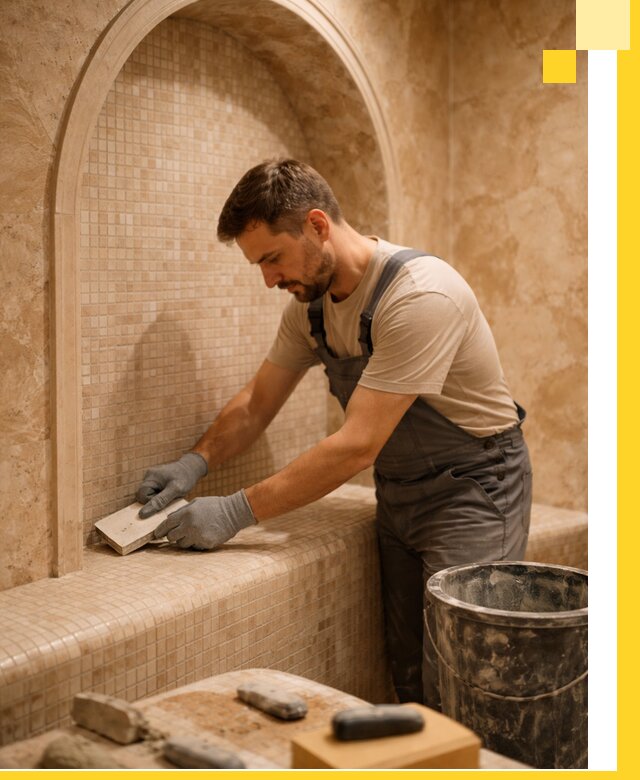 Профессиональная отделка хамамов с мозаикой под ключ в Орле