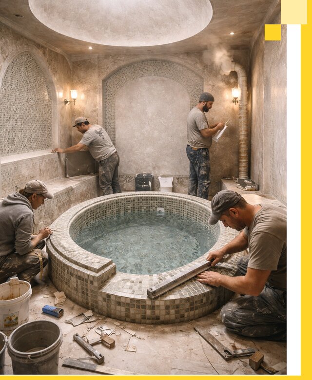 Профессиональное строительство хамама с бассейном в Орле под ключ