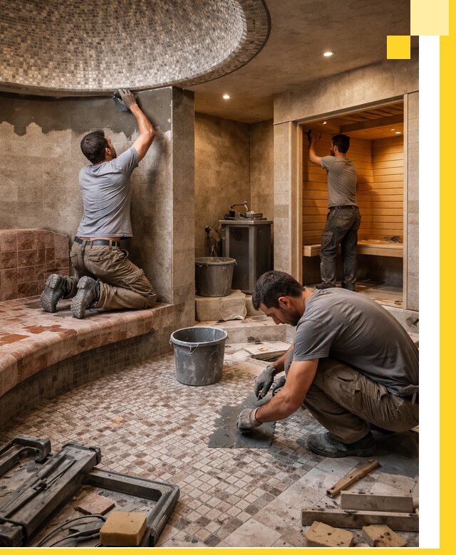 Проект и строительство хамама бани и сауны под ключ в Орле