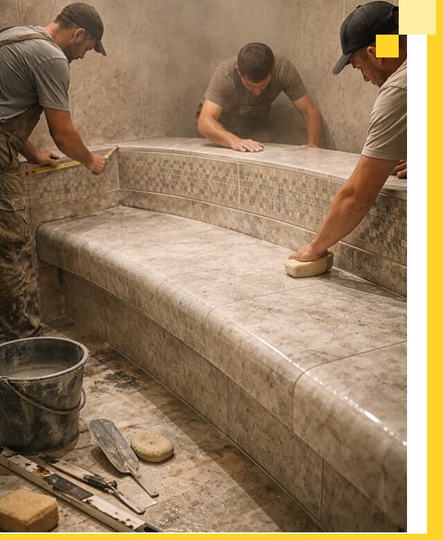 Изготовление и установка сидений для хамама в Орле